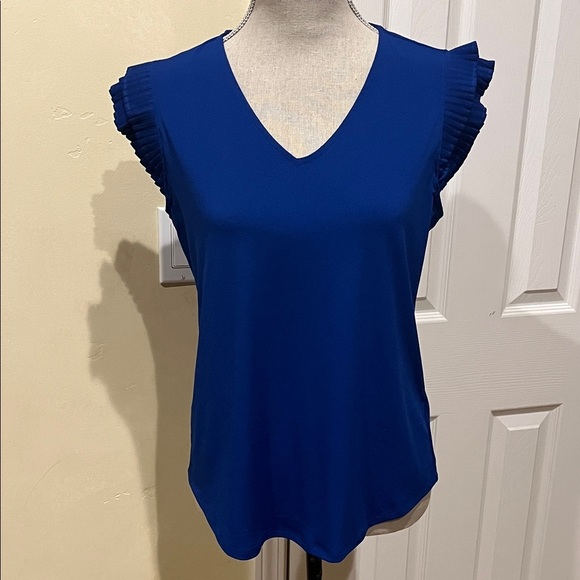 Adrianna Papell Tops - Adrianna Papell Royal Blue Pleated Sleeve Blouse
